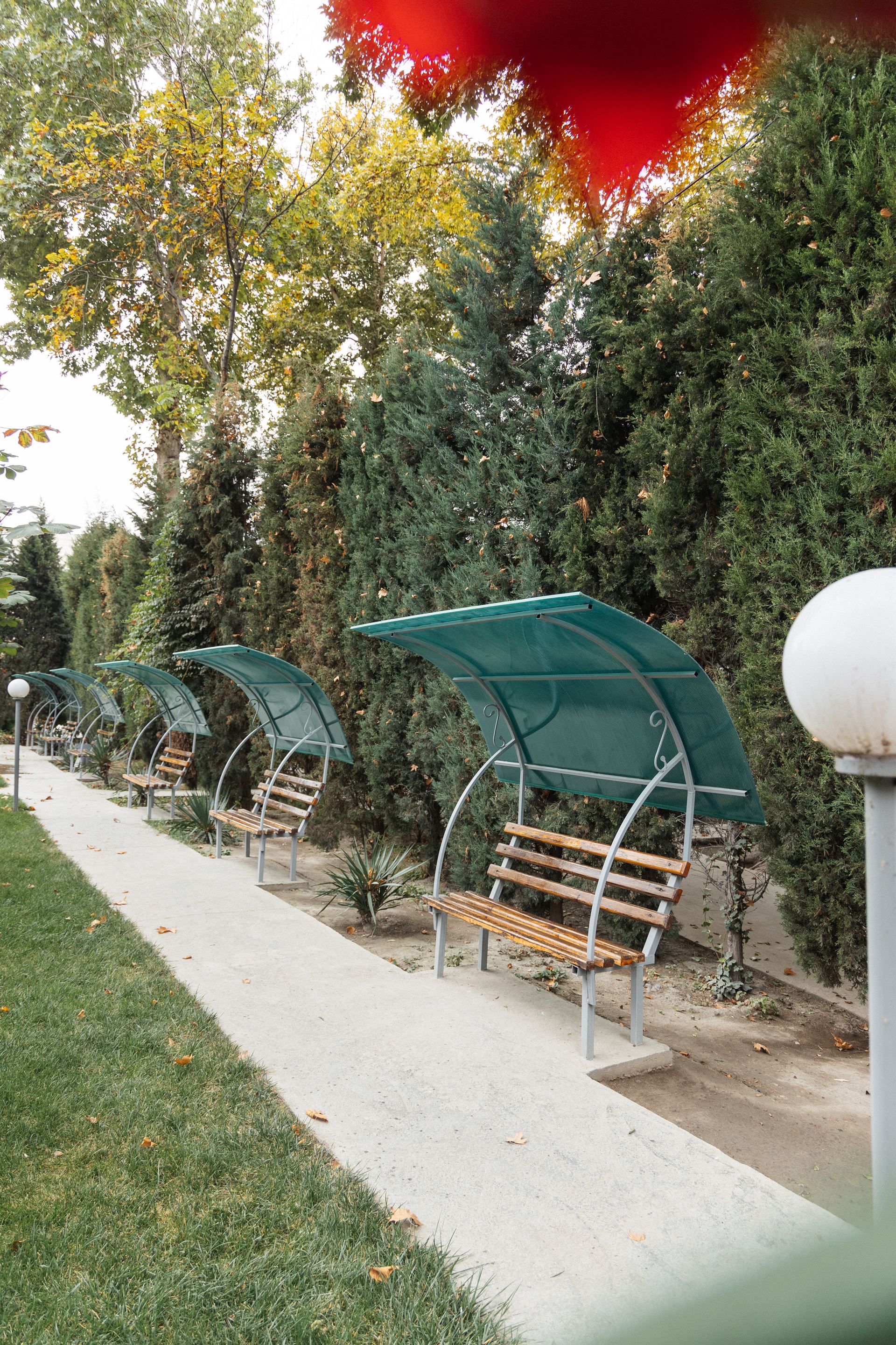 Bog'dagi dam olish o'rindiqlari